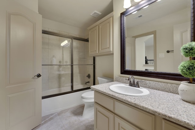 21311 Fairhaven Meadow Dr, Cypress, TX 77433 - bathroom with vanity, shower / bath combination with glass door, and tile patterned flooring