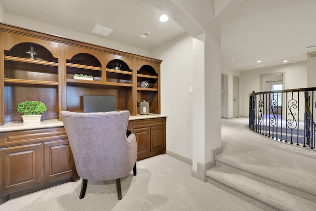 21311 Fairhaven Meadow Dr, Cypress, TX 77433 - office space with light colored carpet, built in desk, and recessed lighting