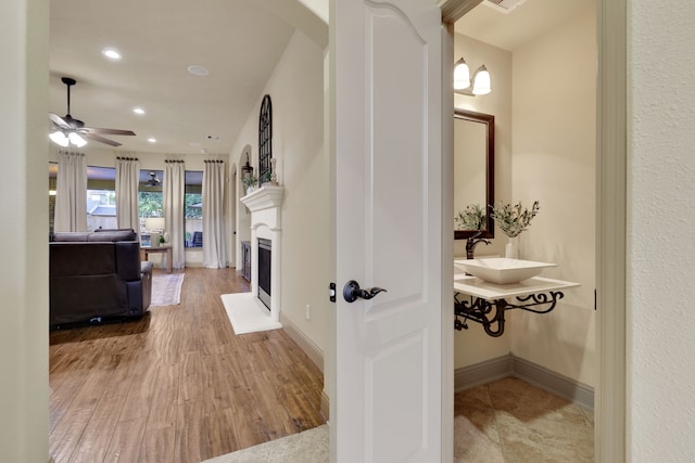 21311 Fairhaven Meadow Dr, Cypress, TX 77433 - hall featuring recessed lighting and light wood finished floors