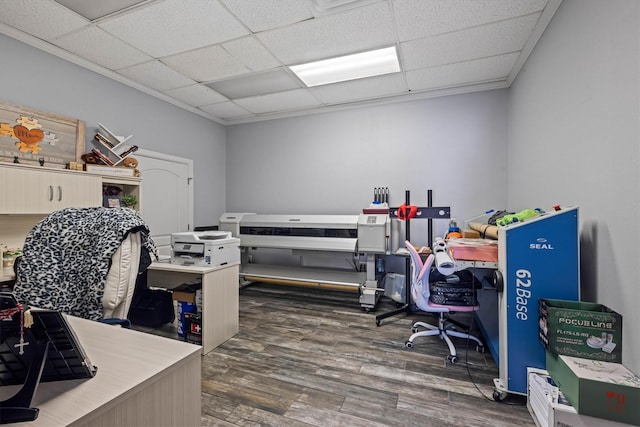 902 51st St, Galveston, TX 77551 - office featuring wood finished floors and a paneled ceiling