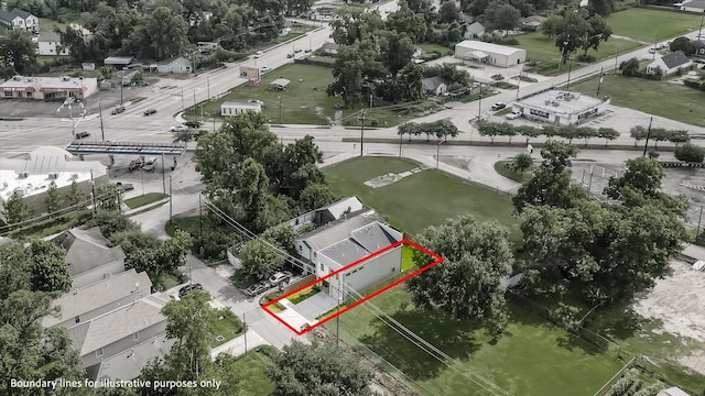 6902 Apollo St, Houston, TX 77091 - aerial view of property and surrounding area with property parcel outlined