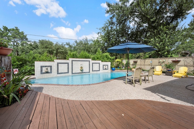 13306 Boca Raton Dr, Houston, TX 77069 - view of pool featuring a wooden deck and a patio