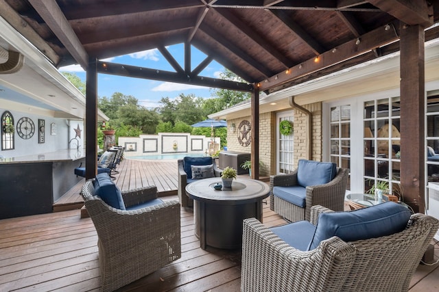 13306 Boca Raton Dr, Houston, TX 77069 - wooden deck with outdoor lounge area