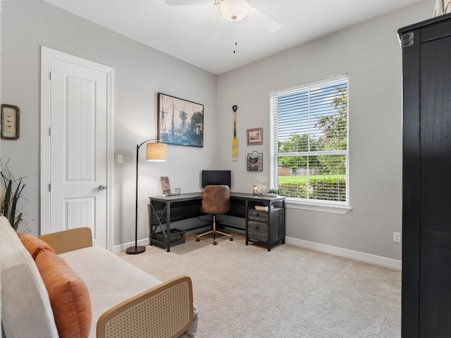 103 Lakeshore Ct, Clute, TX 77531 - office with light carpet and a ceiling fan
