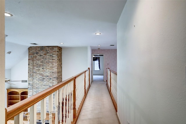 3134 Lake Island Dr, Montgomery, TX 77356 - hallway with recessed lighting and lofted ceiling