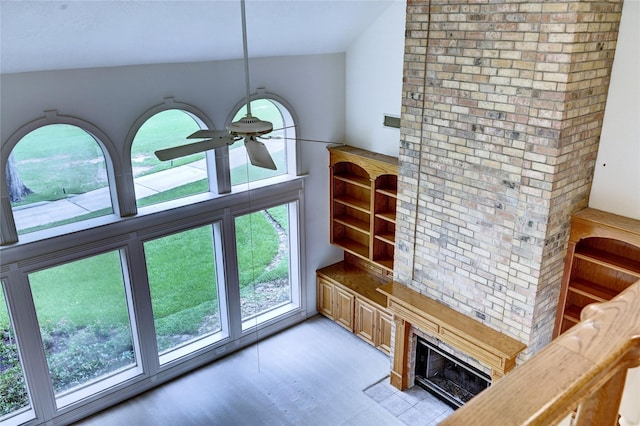 3134 Lake Island Dr, Montgomery, TX 77356 - detailed view of a ceiling fan and a fireplace