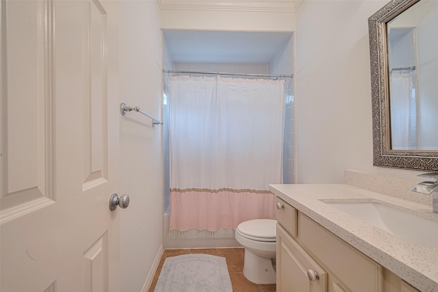 14439 Basalt Ln, Houston, TX 77077 - full bath with vanity, tile patterned flooring, and shower / bathtub combination with curtain