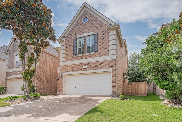 14439 Basalt Ln, Houston, TX 77077 - traditional-style home with brick siding, driveway, and an attached garage