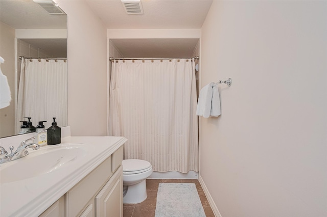 14439 Basalt Ln, Houston, TX 77077 - bathroom with vanity, tile patterned flooring, and a shower with curtain