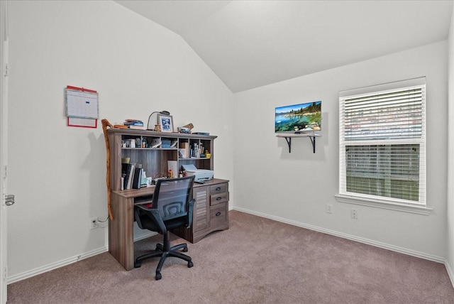 1803 Winding Trail Ln, Alvin, TX 77511 - office area with vaulted ceiling and carpet