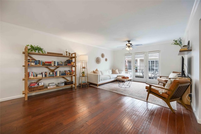 2230 S Piney Point Rd Unit 206, Houston, TX 77063 - living room with ornamental molding, hardwood / wood-style floors, and ceiling fan