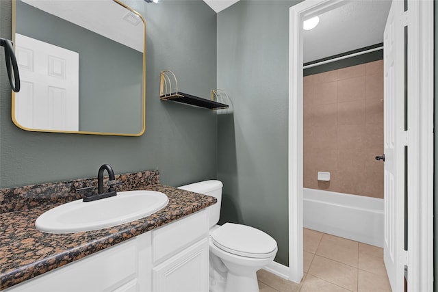 1320 Studer St, Houston, TX 77007 - full bath with tile patterned flooring, vanity, and bathing tub / shower combination