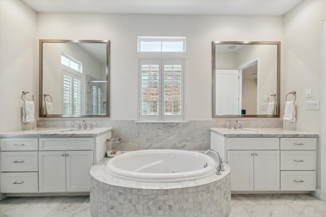 1126 Lake Pointe Pkwy, Sugar Land, TX 77478 - bathroom with marble finish floors and healthy amount of natural light