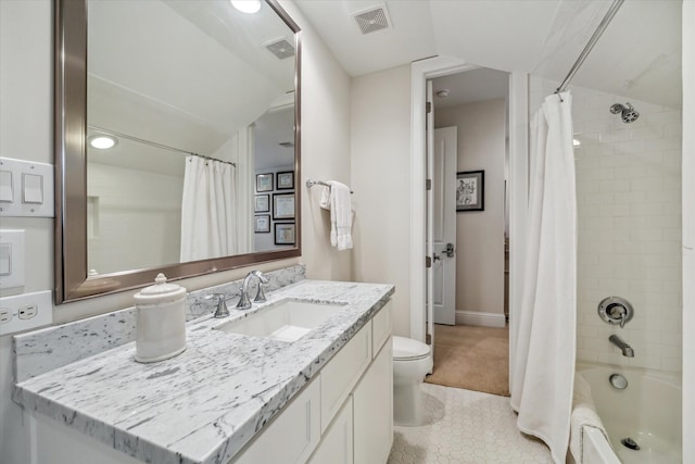 1126 Lake Pointe Pkwy, Sugar Land, TX 77478 - full bathroom featuring vanity, tile patterned flooring, shower / bathtub combination with curtain, vaulted ceiling, and recessed lighting