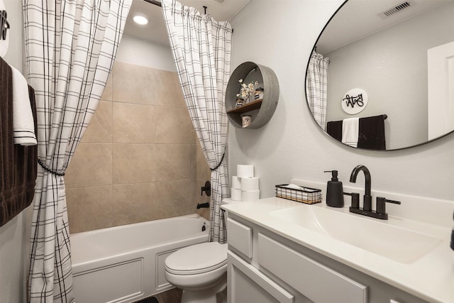 3051 Newcastle Crest Ln, Dickinson, TX 77539 - bathroom featuring shower / bath combo with shower curtain and vanity