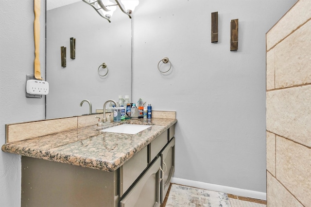 202 Twin Harbors Dr, Onalaska, TX 77360 - bathroom with vanity and baseboards