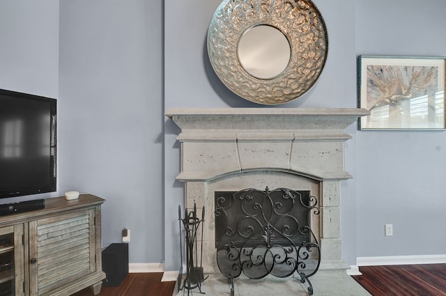 13603 Sand Mountain Ln, Houston, TX 77044 - detailed view of a fireplace and wood finished floors