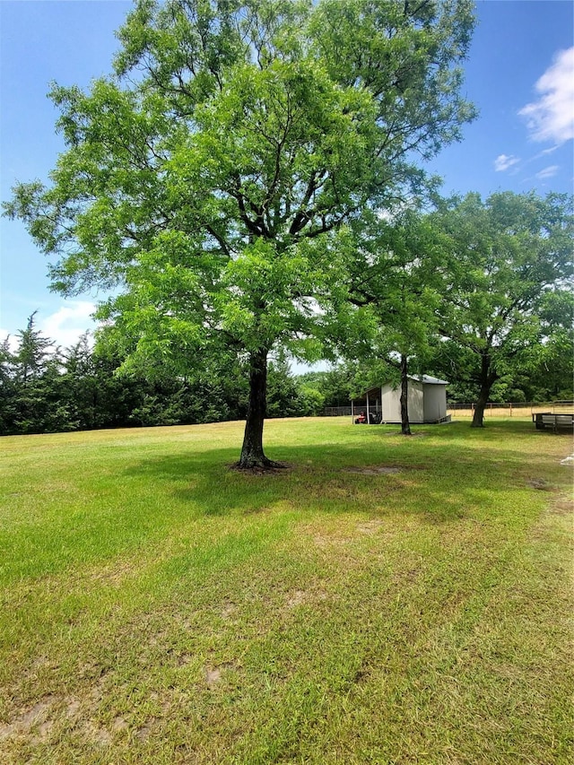 95 Red Tip Ln, Brenham, TX 77833 - view of green lawn with an outdoor structure