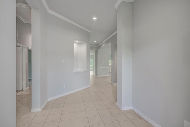 285 Rd 66121, Dayton, TX 77535 - hall with crown molding, light tile patterned floors, and recessed lighting