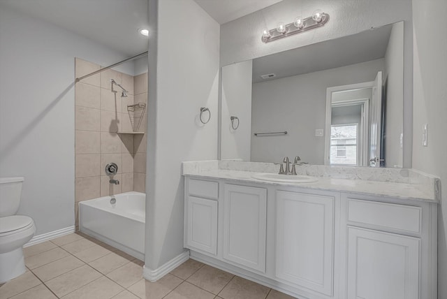 285 Rd 66121, Dayton, TX 77535 - bathroom with vanity, tile patterned flooring, and tub / shower combination