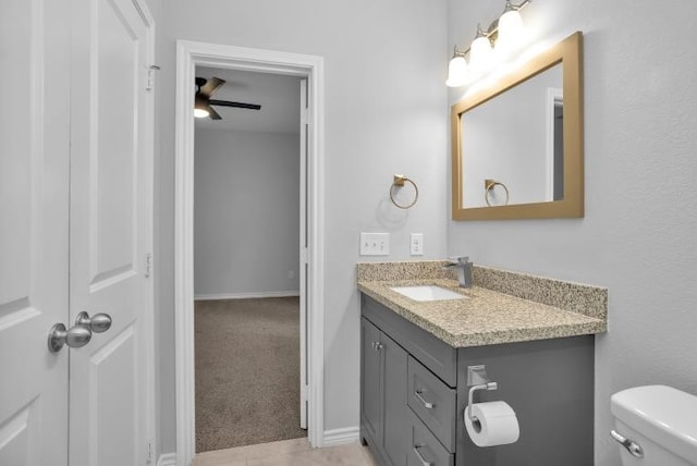 16850 Glenheath, Montgomery, TX 77316 - half bathroom with vanity and ceiling fan