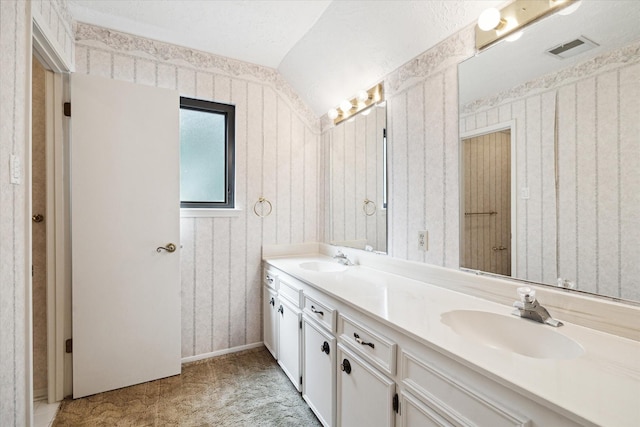 16810 Methil Dr, Spring, TX 77379 - full bath featuring double vanity and vaulted ceiling
