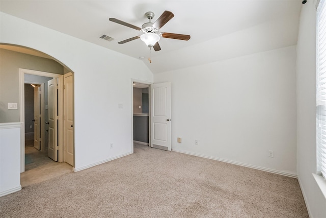 18002 Quarry Vale Dr, Cypress, TX 77429 - unfurnished bedroom featuring arched walkways, carpet floors, and ceiling fan