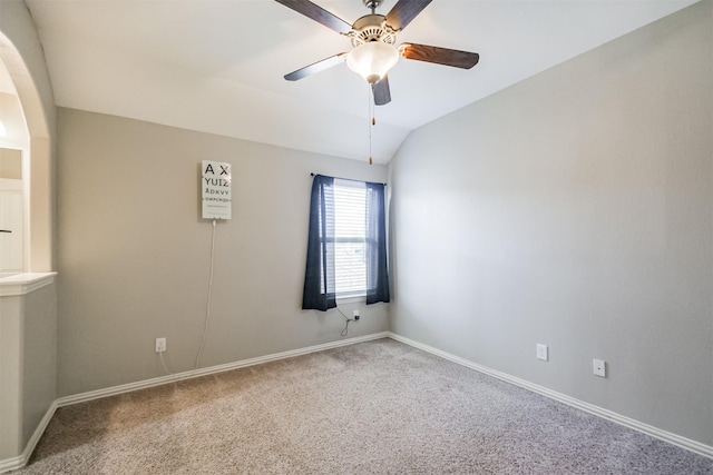 18002 Quarry Vale Dr, Cypress, TX 77429 - carpeted spare room featuring a ceiling fan and lofted ceiling