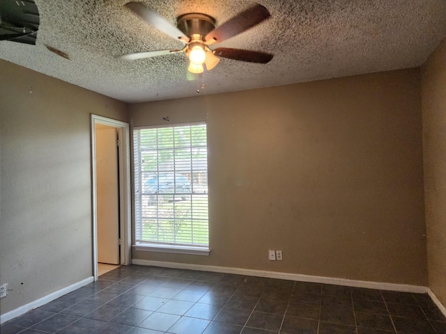 505 Allen Ct, Alvin, TX 77511 - tiled empty room featuring ceiling fan and a textured ceiling