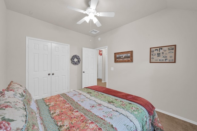 30302 Castle Forest Dr, Spring, TX 77386 - bedroom with carpet floors, a closet, and a ceiling fan