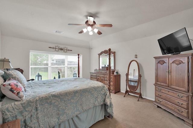 30302 Castle Forest Dr, Spring, TX 77386 - bedroom with light carpet and ceiling fan