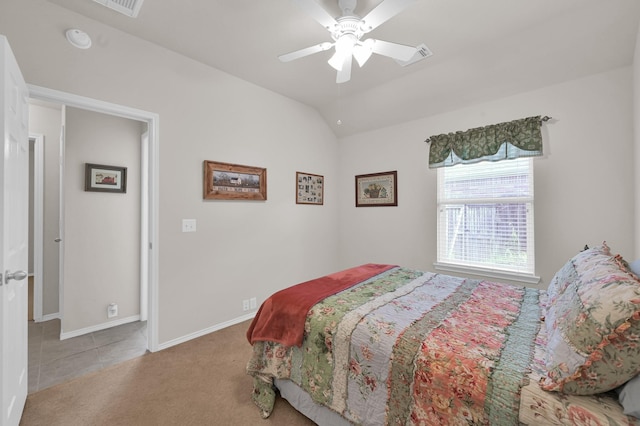 30302 Castle Forest Dr, Spring, TX 77386 - bedroom with carpet, vaulted ceiling, and ceiling fan