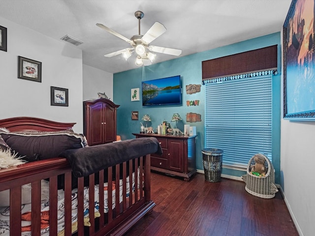 11938 Galentine Pt, Cypress, TX 77429 - bedroom with dark wood-style flooring and ceiling fan