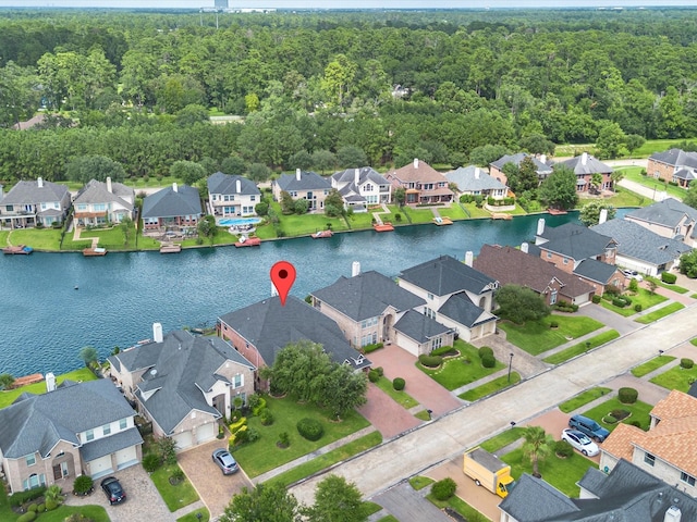 11938 Galentine Pt, Cypress, TX 77429 - aerial view of residential area with a large body of water