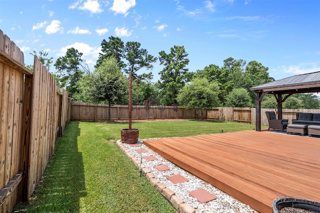 12137 Pearl Bay Ln, Conroe, TX 77304 - fenced backyard with a gazebo and a wooden deck