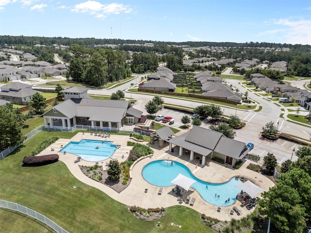12137 Pearl Bay Ln, Conroe, TX 77304 - aerial view of residential area featuring a pool