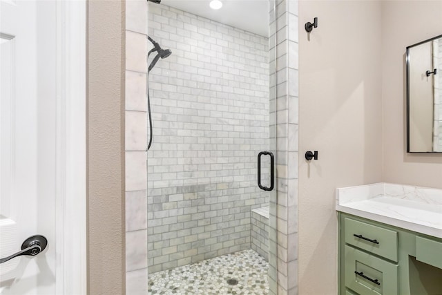 24824 W Christine Dr, Splendora, TX 77372 - bathroom featuring a shower stall and vanity