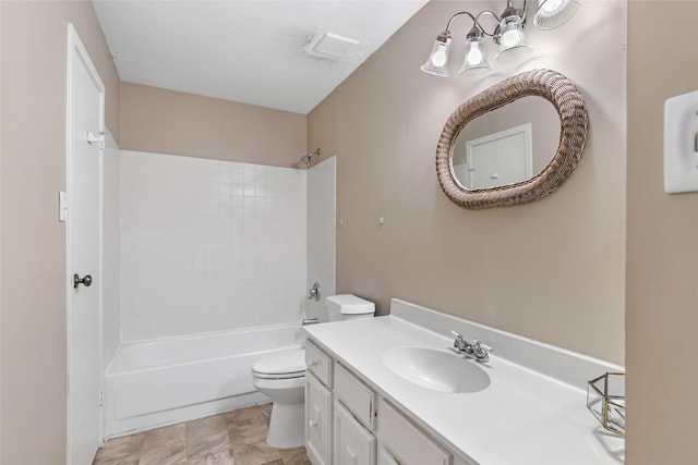 3203 Sycamore Springs Dr, Kingwood, TX 77339 - bathroom featuring bathtub / shower combination, vanity, and a chandelier