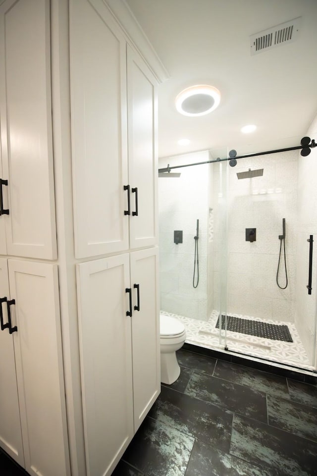17106 Spring Creek Forest Dr, Spring, TX 77379 - bathroom with toilet and a stall shower
