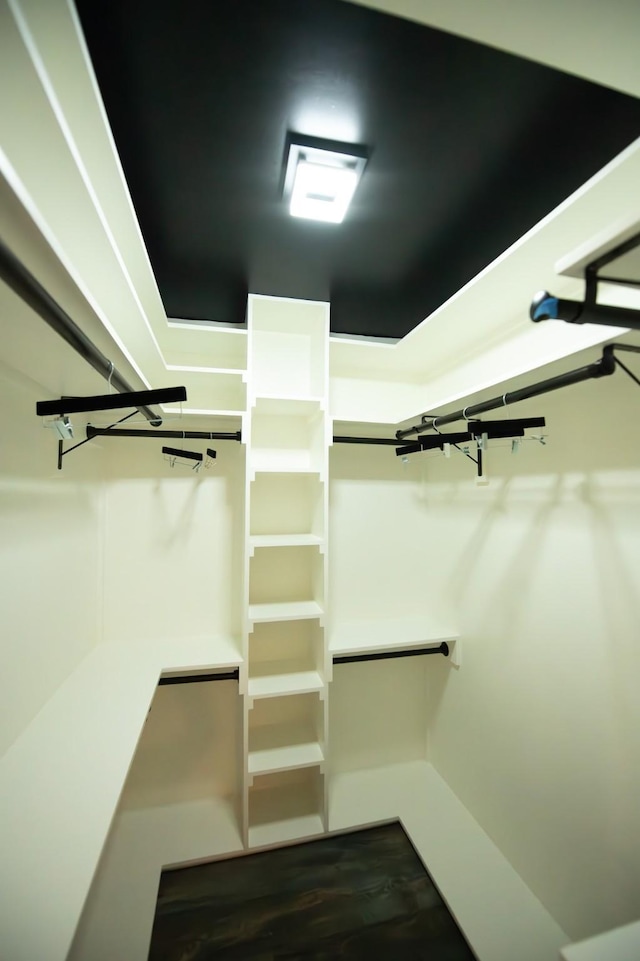 17106 Spring Creek Forest Dr, Spring, TX 77379 - walk in closet featuring dark wood-style flooring