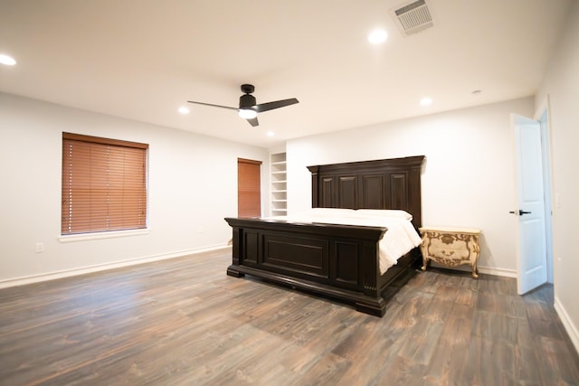17106 Spring Creek Forest Dr, Spring, TX 77379 - bedroom with wood finished floors, recessed lighting, and a ceiling fan