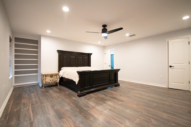 17106 Spring Creek Forest Dr, Spring, TX 77379 - bedroom featuring wood finished floors, recessed lighting, and ceiling fan