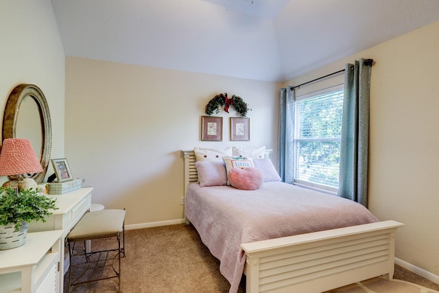 4714 Schiller Park Ln, Sugar Land, TX 77479 - carpeted bedroom with lofted ceiling and baseboards