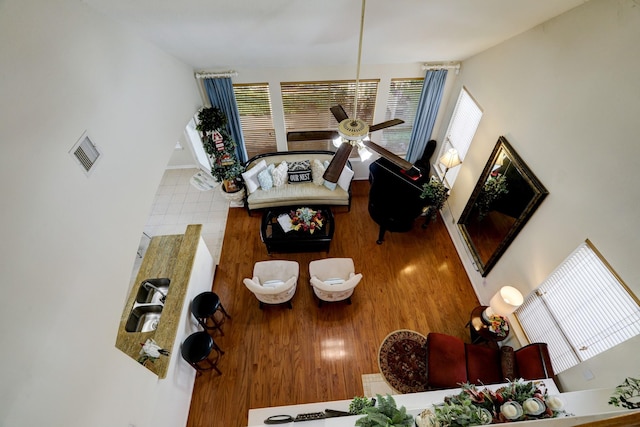 4714 Schiller Park Ln, Sugar Land, TX 77479 - living room featuring wood finished floors