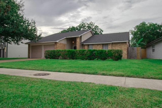 3834 Gamlin Bend Dr, Houston, TX 77082 - mid-century home featuring brick siding, an attached garage, and a front lawn