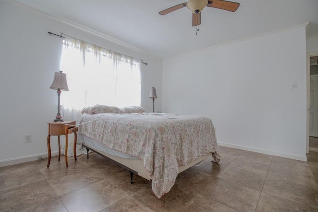 3834 Gamlin Bend Dr, Houston, TX 77082 - bedroom with ornamental molding and a ceiling fan