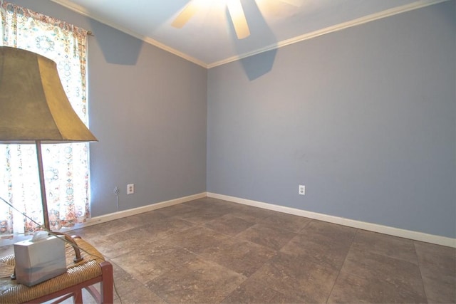 3834 Gamlin Bend Dr, Houston, TX 77082 - empty room with crown molding and ceiling fan