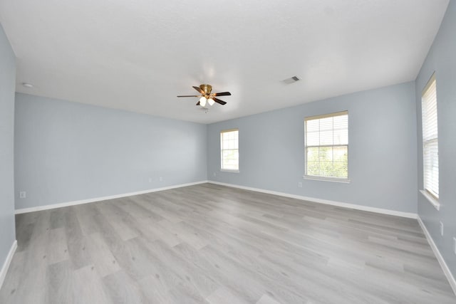 6803 Chapelfield Ln, Houston, TX 77049 - spare room featuring ceiling fan and light wood finished floors