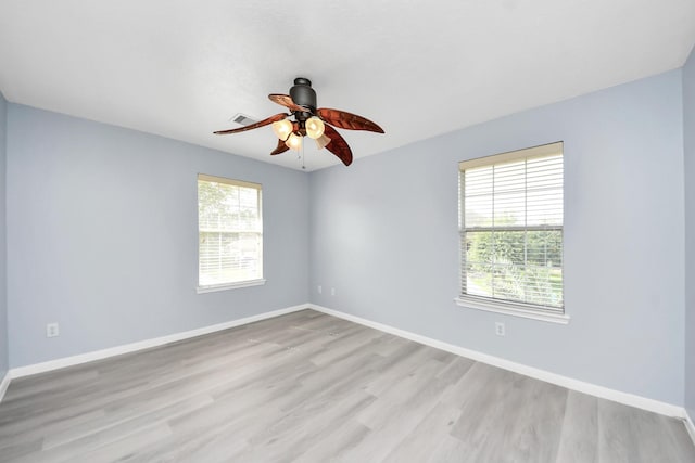 6803 Chapelfield Ln, Houston, TX 77049 - empty room with ceiling fan and light wood-style flooring