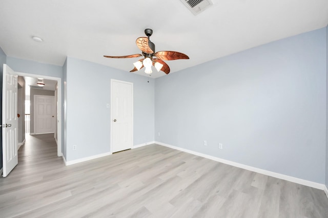 6803 Chapelfield Ln, Houston, TX 77049 - unfurnished bedroom with light wood-style flooring and ceiling fan